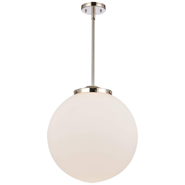 Image 1 Beacon 16" Polished Nickel Pendant w/ Matte White Shade