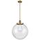 Beacon 16" Wide Brushed Brass Pendant Light with Clear Shade