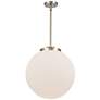 1_Beacon 16" Wide Satin Nickel Pendant Light w/ White Glass