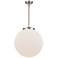 Beacon 16" Wide Satin Nickel Pendant Light w/ White Glass