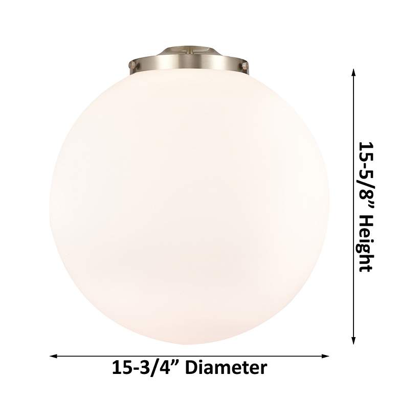 Image 3 Beacon 16" Wide Satin Nickel Pendant Light w/ White Glass more views
