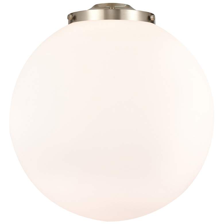 Image 5 Beacon 16" Wide Satin Nickel Pendant Light w/ White Glass more views