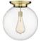 Beacon 17.75" Wide Antique Brass Flush Mount With Clear Glass Shade