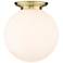 Beacon 17.75" Wide Antique Brass Flush Mount With Matte White Glass Sh