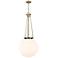 Beacon 17.75" Wide Antique Brass Pendant With Matte White Glass Shade