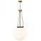 Beacon 17.75" Wide Brushed Brass Pendant With Matte White Glass Shade