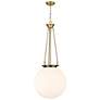 Beacon 17.75" Wide Brushed Brass Pendant With Matte White Glass Shade