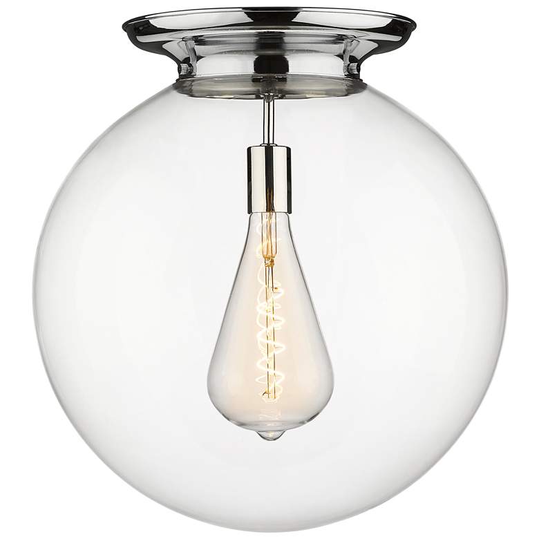 Image 1 Beacon 17.75" Wide Polished Chrome Flush Mount With Clear Glass Shade