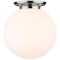 Beacon 17.75&quot; Wide Polished Chrome Flush Mount With Matte White Glass