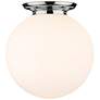Beacon 17.75" Wide Polished Chrome Flush Mount With Matte White Glass