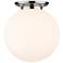 Beacon 17.75" Wide Polished Chrome Flush Mount With Matte White Glass