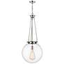 Beacon 17.75" Wide Polished Nickel Pendant With Clear Glass Shade