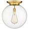 Beacon 17.75" Wide Satin Gold Flush Mount With Clear Glass Shade