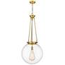 Beacon 17.75" Wide Satin Gold Pendant With Clear Glass Shade