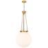 Beacon 17.75" Wide Satin Gold Pendant With Matte White Glass Shade