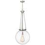 Beacon 17.75" Wide Satin Nickel Pendant With Clear Glass Shade