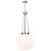 Beacon 17.75" Wide Satin Nickel Pendant With Matte White Glass Shade