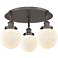 Beacon 17.75"W 3 Light Oil Rubbed Bronze Flush Mount w/ White Shade