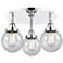 Beacon 17.75"W 3 Light Polished Chrome Flush Mount With Seedy Glass Sh