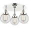 Beacon 17.75"W 3 Light Polished Nickel Flush Mount With Clear Glass Sh