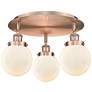 Beacon 17 3/4" Wide Antique Copper 3-Light Ceiling Light