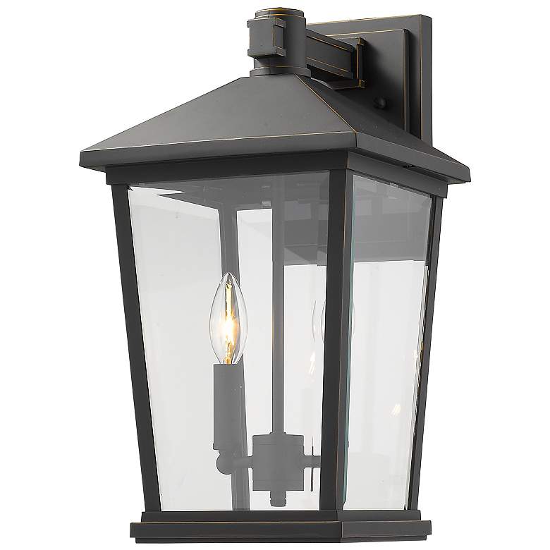 Image 1 Beacon 17 3/4"H Oil-Rubbed Bronze 2-Light Outdoor Wall Light