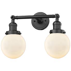 Image1 of Beacon 17" 2-Light Oil Rubbed Bronze Bath Light w/ Matte White Shade