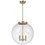 Beacon 17" 3 Light Brass Pendant w/ Seedy Shade