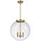 Beacon 17" 3 Light Brass Pendant w/ Seedy Shade