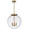 Beacon 17" 3 Light Brushed Brass LED Pendant w/ Clear Shade