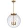 Beacon 17" 3 Light Brushed Brass Pendant w/ Clear Shade