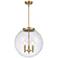 Beacon 17" 3 Light Brushed Brass Pendant w/ Seedy Shade