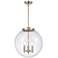 Beacon 17" 3 Light Brushed Nickel Pendant w/ Clear Shade