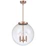 Beacon 17" 3 Light Copper LED Pendant w/ Clear Shade