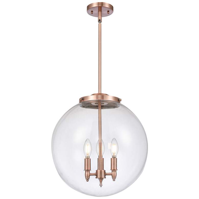 Image 1 Beacon 17" 3 Light Copper Pendant w/ Clear Shade
