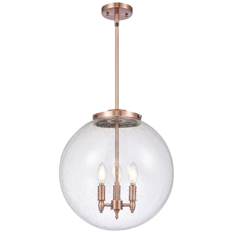 Image 1 Beacon 17" 3 Light Copper Pendant w/ Seedy Shade