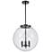 Beacon 17" 3 Light Matte Black Pendant w/ Clear Shade