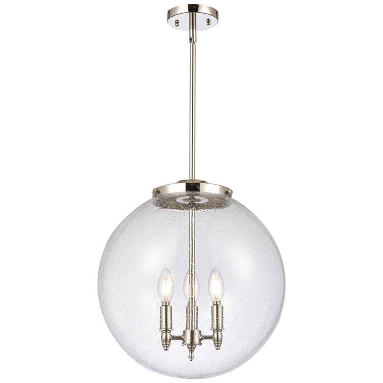 Image 1 Beacon 17" 3 Light Nickel LED Pendant w/ Seedy Shade