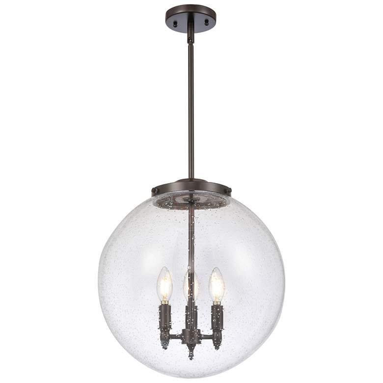 Image 1 Beacon 17" 3 Light Oil Rubbed Bronze Pendant w/ Seedy Shade