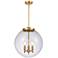Beacon 17" 3 Light Satin Gold Pendant w/ Clear Shade