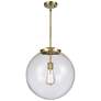Beacon 17" Brass LED Pendant w/ Clear Shade