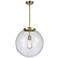 Beacon 17" Brass LED Pendant w/ Clear Shade