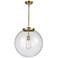 Beacon 17" Brass LED Pendant w/ Seedy Shade