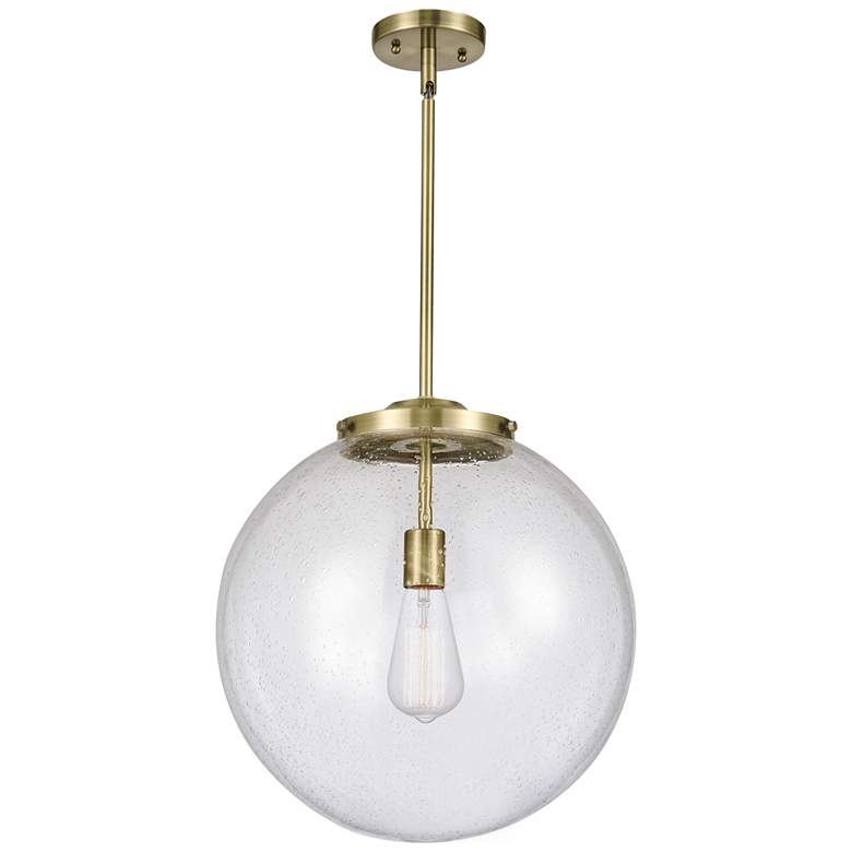 Image 1 Beacon 17" Brass Pendant w/ Seedy Shade