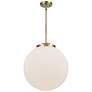 Beacon 17" Brass Pendant w/ White Shade