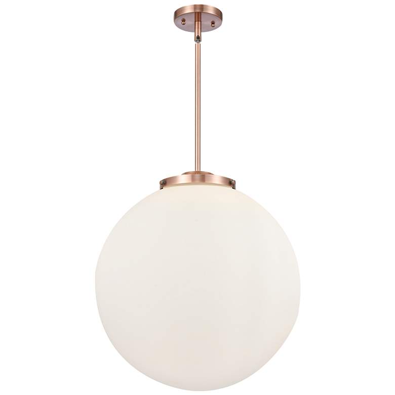 Image 1 Beacon 18" 3-Light Antique Copper Pendant w/ Matte White Shade
