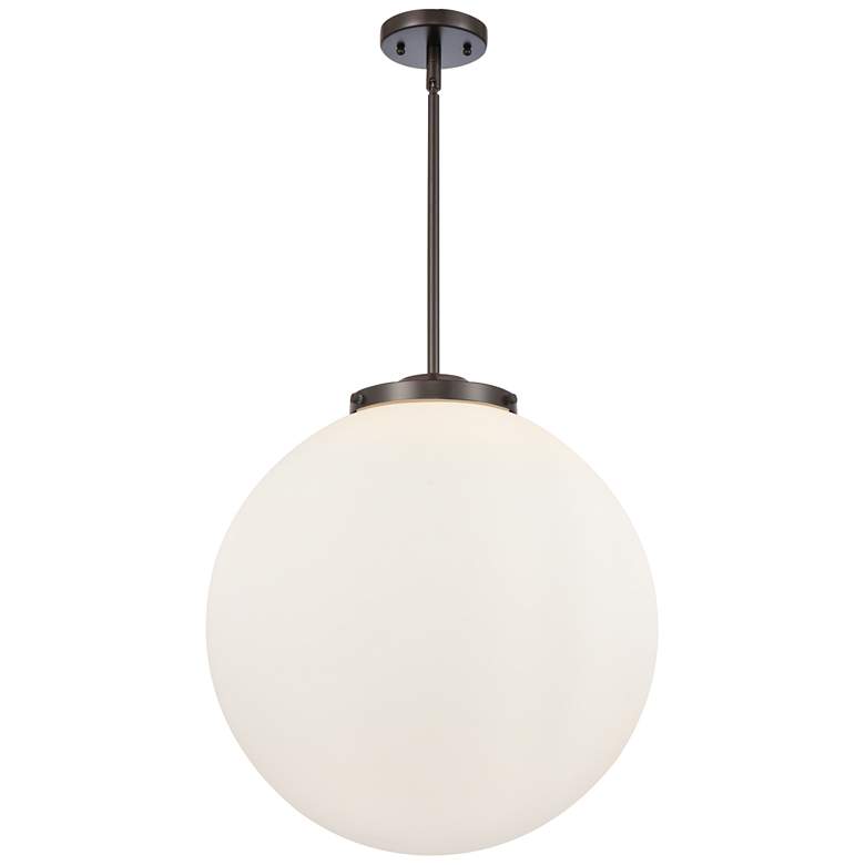 Image 1 Beacon 18" 3-Light Oil Rubbed Bronze Pendant w/ Matte White Shade