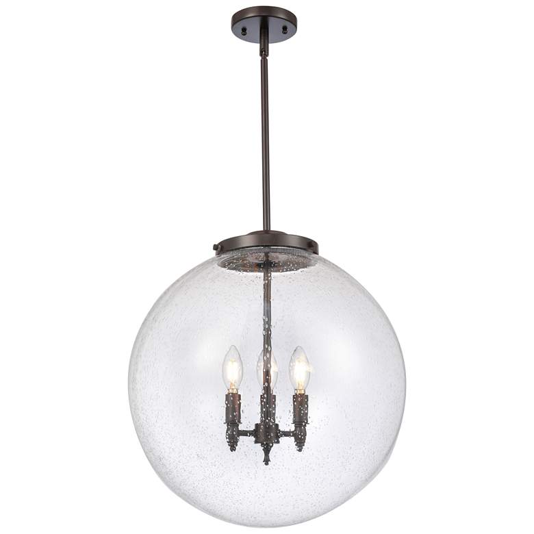 Image 1 Beacon 18" 3-Light Oil Rubbed Bronze Pendant w/ Seedy Shade