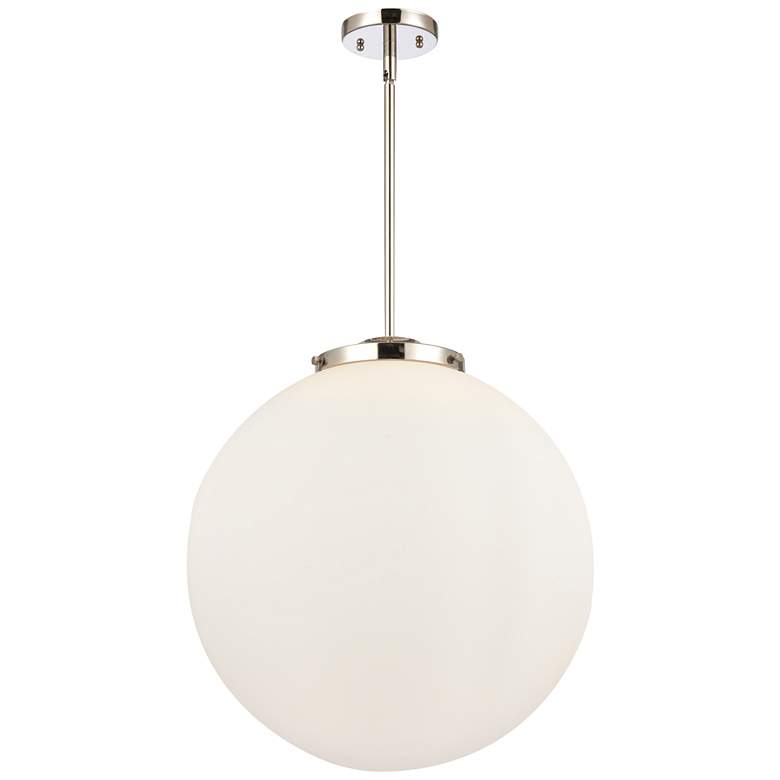 Image 1 Beacon 18" 3-Light Polished Nickel Pendant w/ Matte White Shade