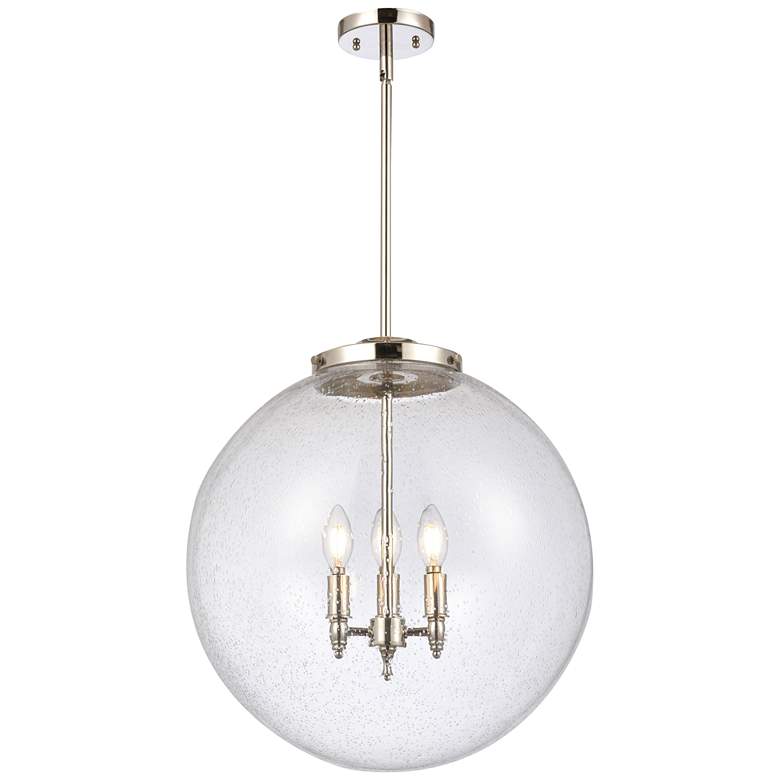 Image 1 Beacon 18" 3-Light Polished Nickel Pendant w/ Seedy Shade